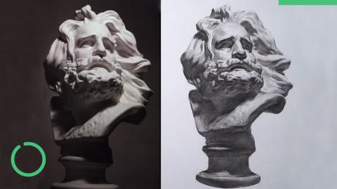 石膏头像：马赛示范与讲解