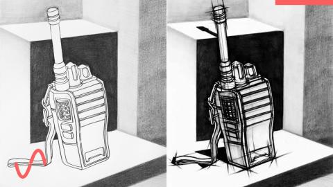 设计素描单体对讲机（带讲解）