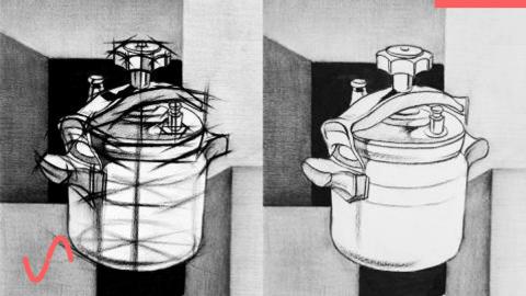 设计素描单体--高压锅