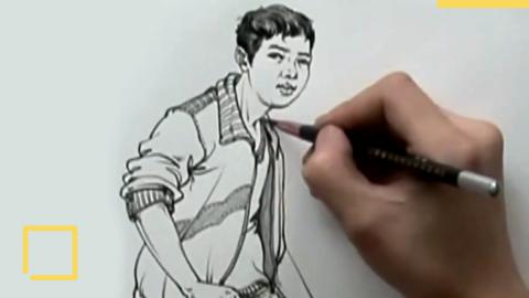 郑华伟-速写男青年坐姿