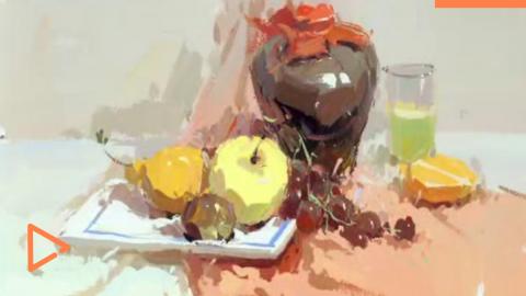 郝书书—色彩静物变调讲解示范（带讲解）