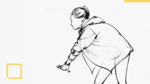 文斗—女青年弯腰动态快写（带讲解）