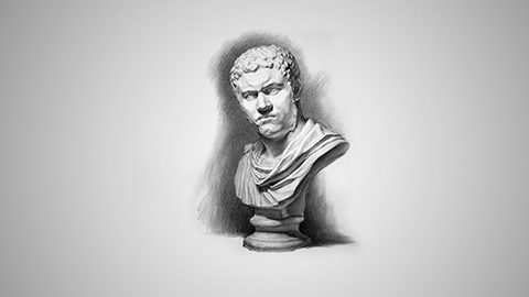 石膏胸像：俯视卡拉卡拉