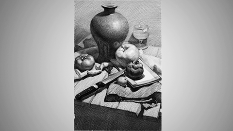 静物组合：较复杂静物组合练习