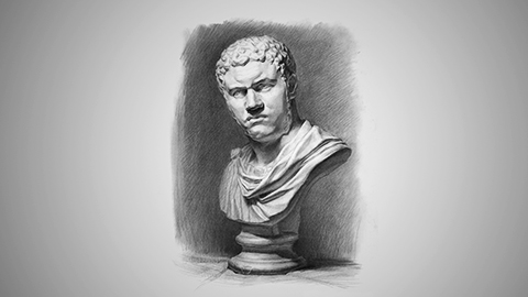 石膏胸像：正面卡拉卡拉