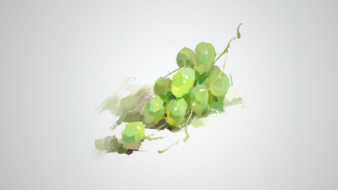 水果类：画串绿提子！整串儿的体积与单体的塑造关系