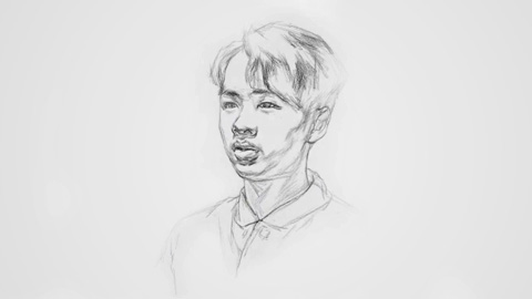 不同的头像起形方法：男青年四分之三