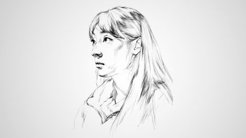 不同的头像起形方法：女青年五分之四