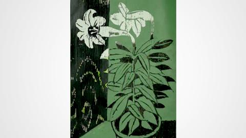 蜡笔版画--花盆