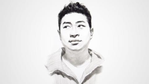 男青年头像黑白灰大关系--正面