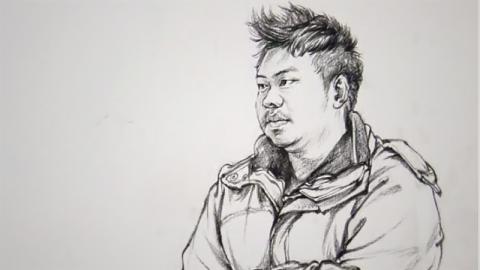 人物速写--抱手男青年