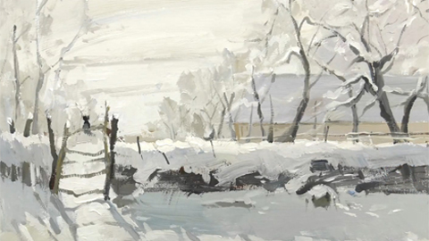 名画临摹，高亮度画面表现《喜鹊》