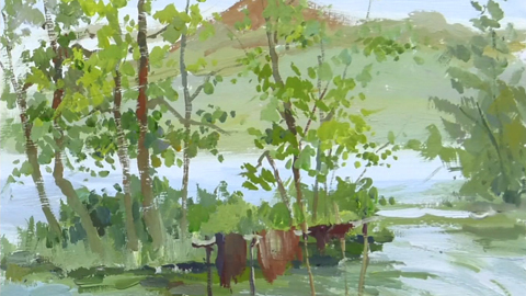 通过光影表现河水流动的质感