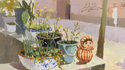 室外场景完整稿：老街阳台